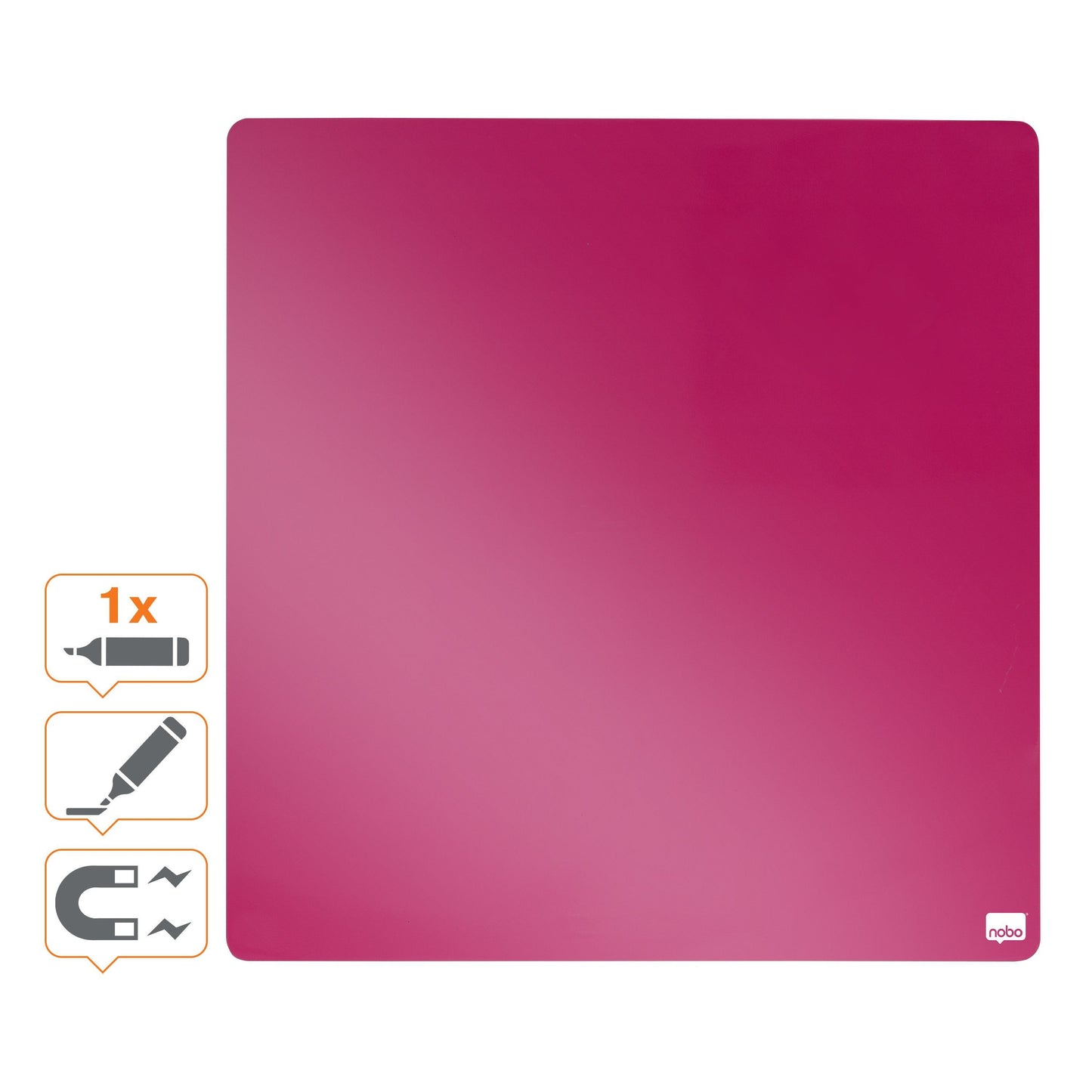 Whiteboard Tegel Nobo 36x36cm Magnetisch Roze Gelakt - 5