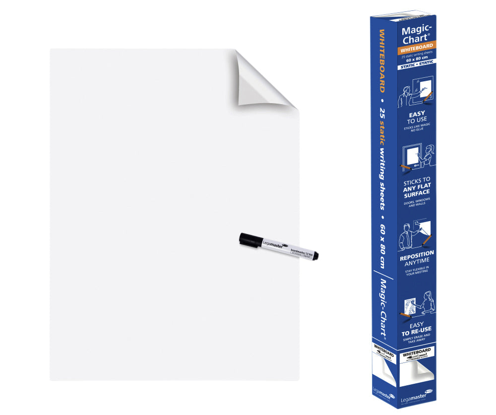Magic-Chart Whiteboard 60x80cm statisch, herbruikbaar en milieuvriendelijk