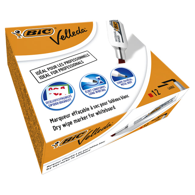 Bic 1781 Whiteboard Viltstift Schuin L Rood, 1,1-5,6mm