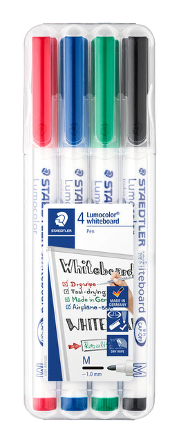 Viltstift Staedtler 301 Whiteboard Rond 1mm Assortiment - 2