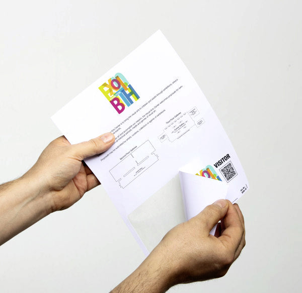 Durable A4 badge voor bezoekers, scheurbaar, inclusief perforatie