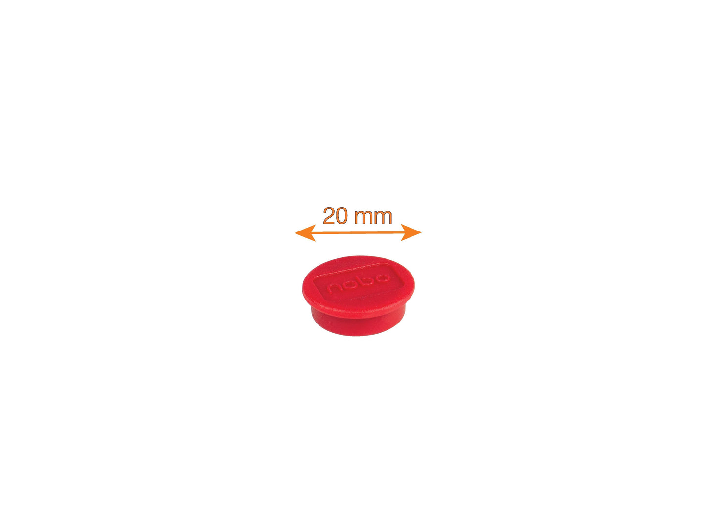 Magneet Nobo Rond Ø20mm Rood, Blister 8 Stuks - 2