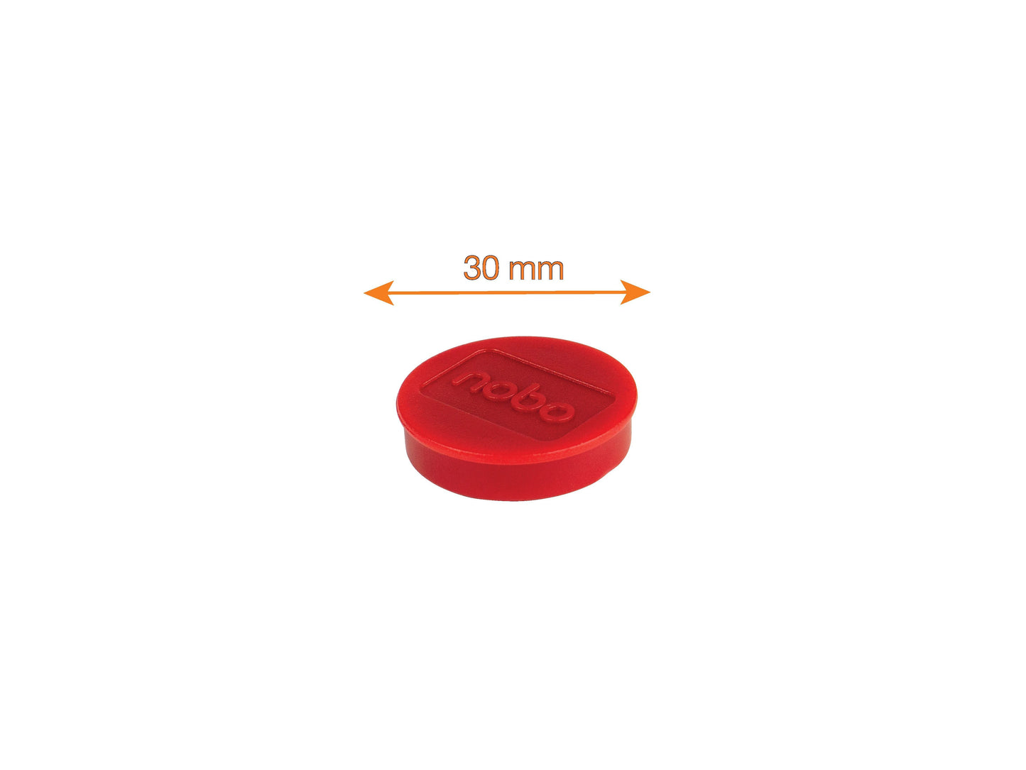 Nobo Magneet Ø30mm Rood, Blister 4 Stuks