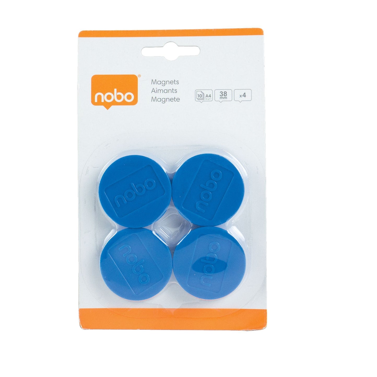 Nobo Magneet Ø38mm Blauw, Blister 4 Stuks - 3