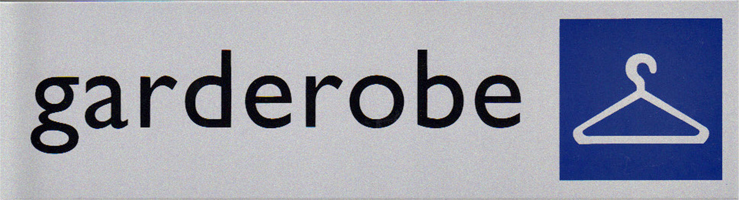Garderobe Pictogram 165x44 mm Tweekleuren