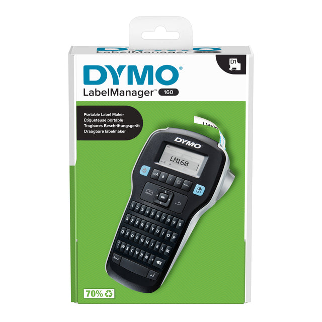 Dymo LabelManager 160 AZERTY, 12mm draagbare labelmaker