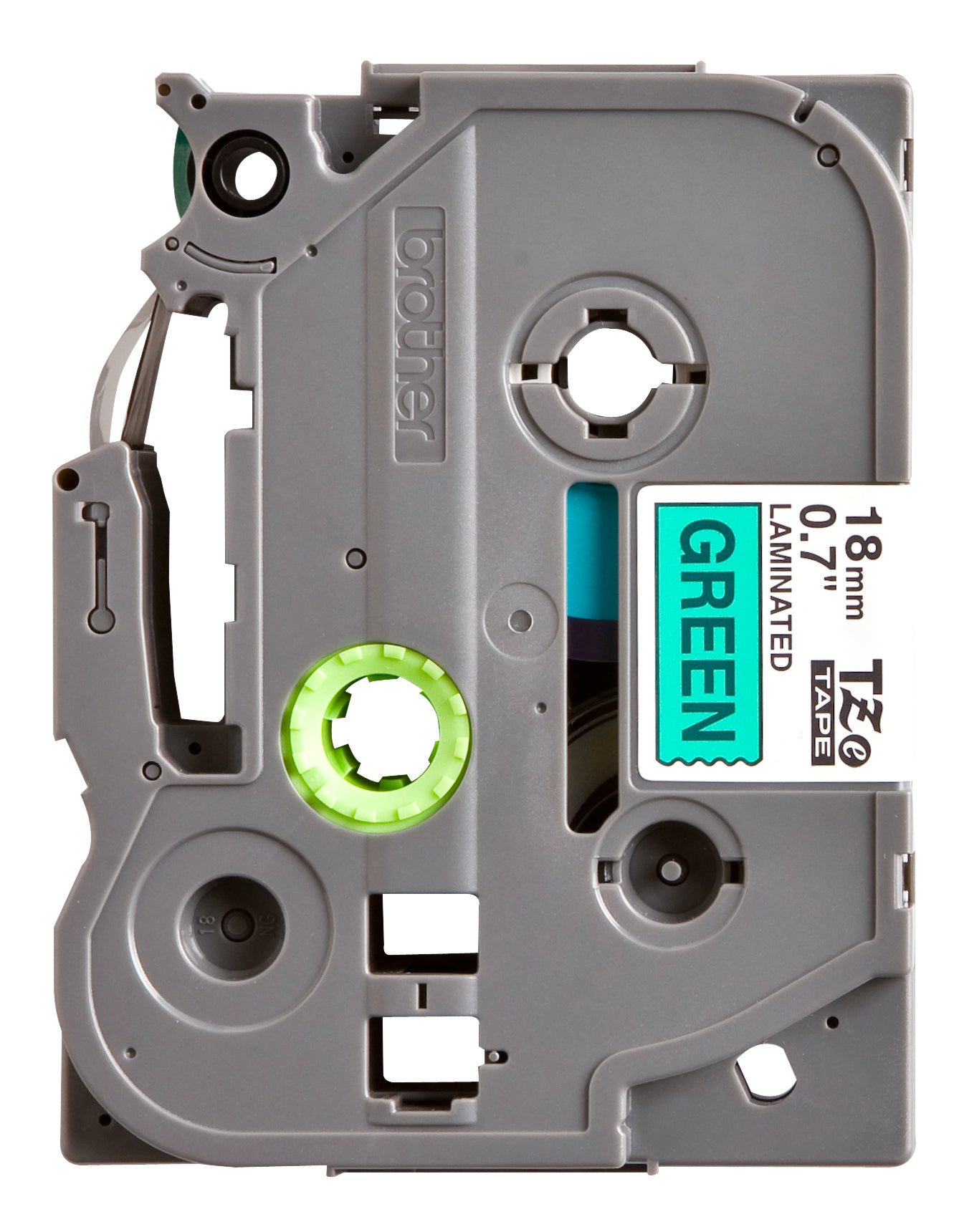 Brother TZE-741 Gelamineerde Labeltape 18mm Groen/Zwart - 2