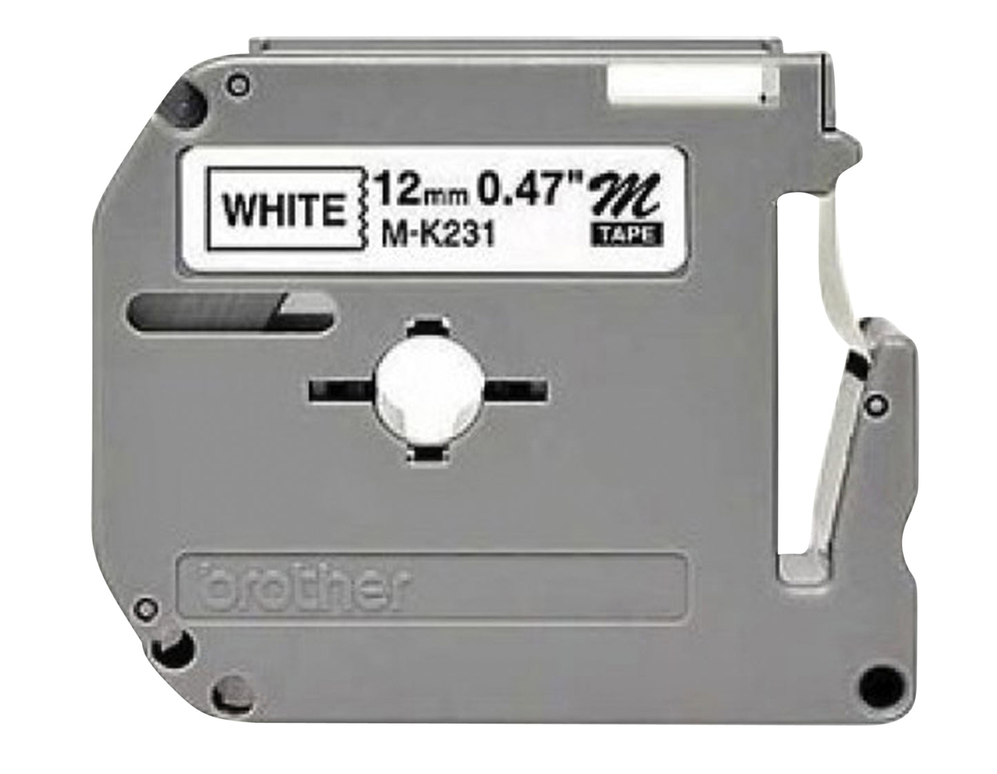 Brother mK-231BZ Labeltape 12mm x 8m, Wit/Zwart