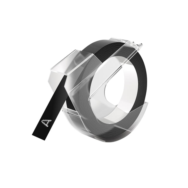 Dymo Embossing Plastic Relieftape 9mm Zwart