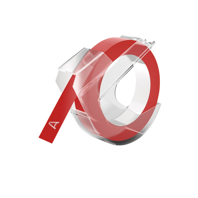 Dymo Embossing Vinyl Relieftape 9mm Rood