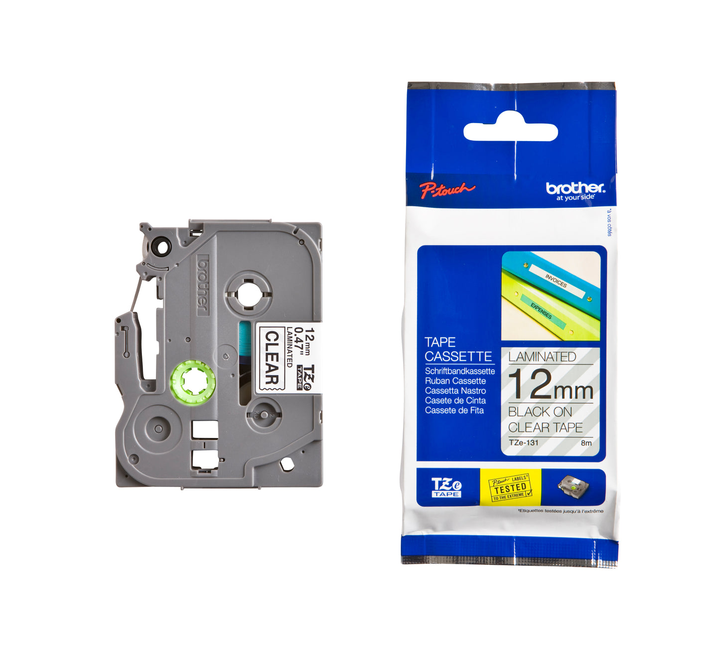 Labeltape Brother TZE-131 12mmx8m transparant/zwart - 3