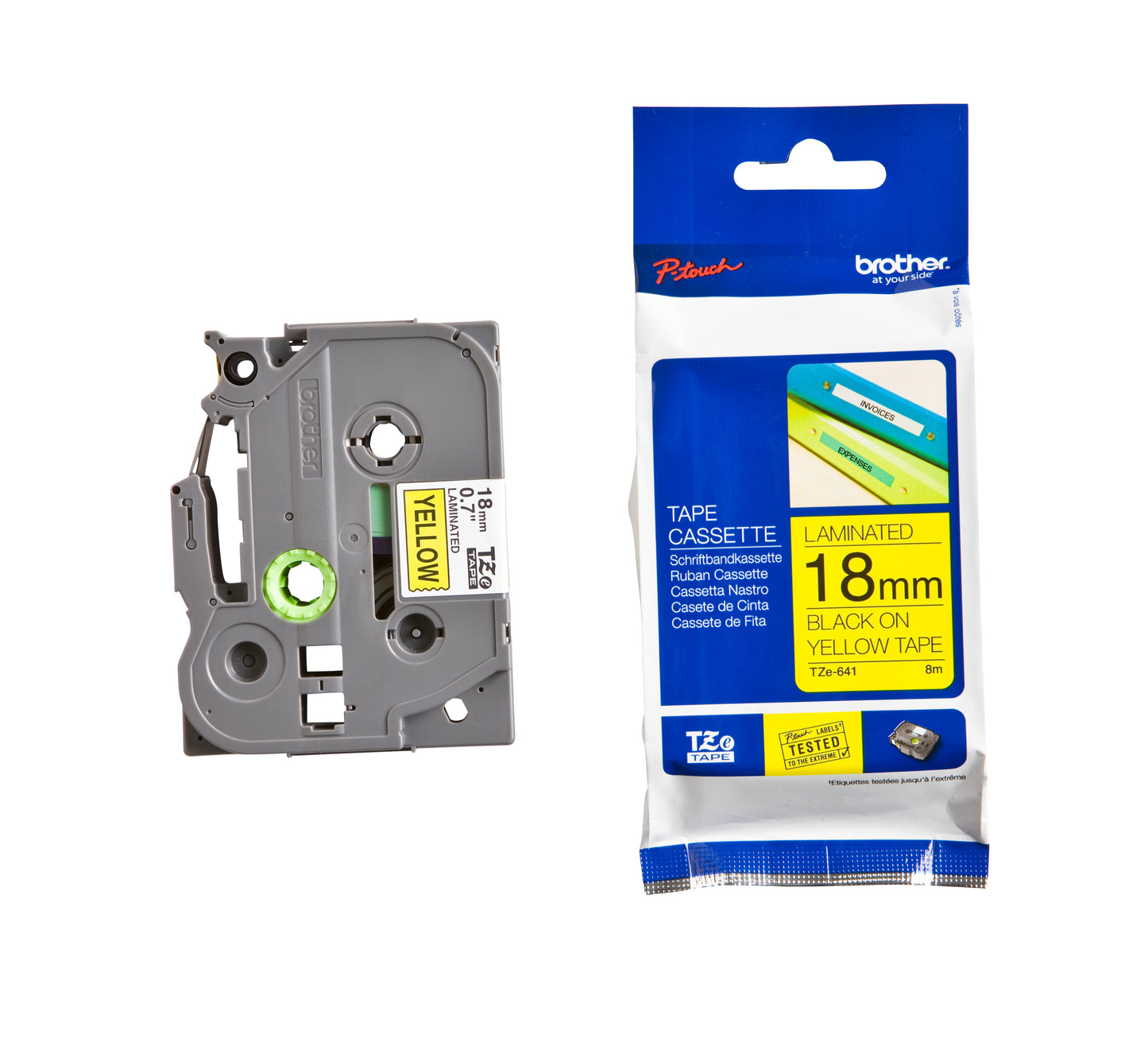 Brother TZE-641 Gelamineerde Labeltape 18mm Geel/Zwart - 3