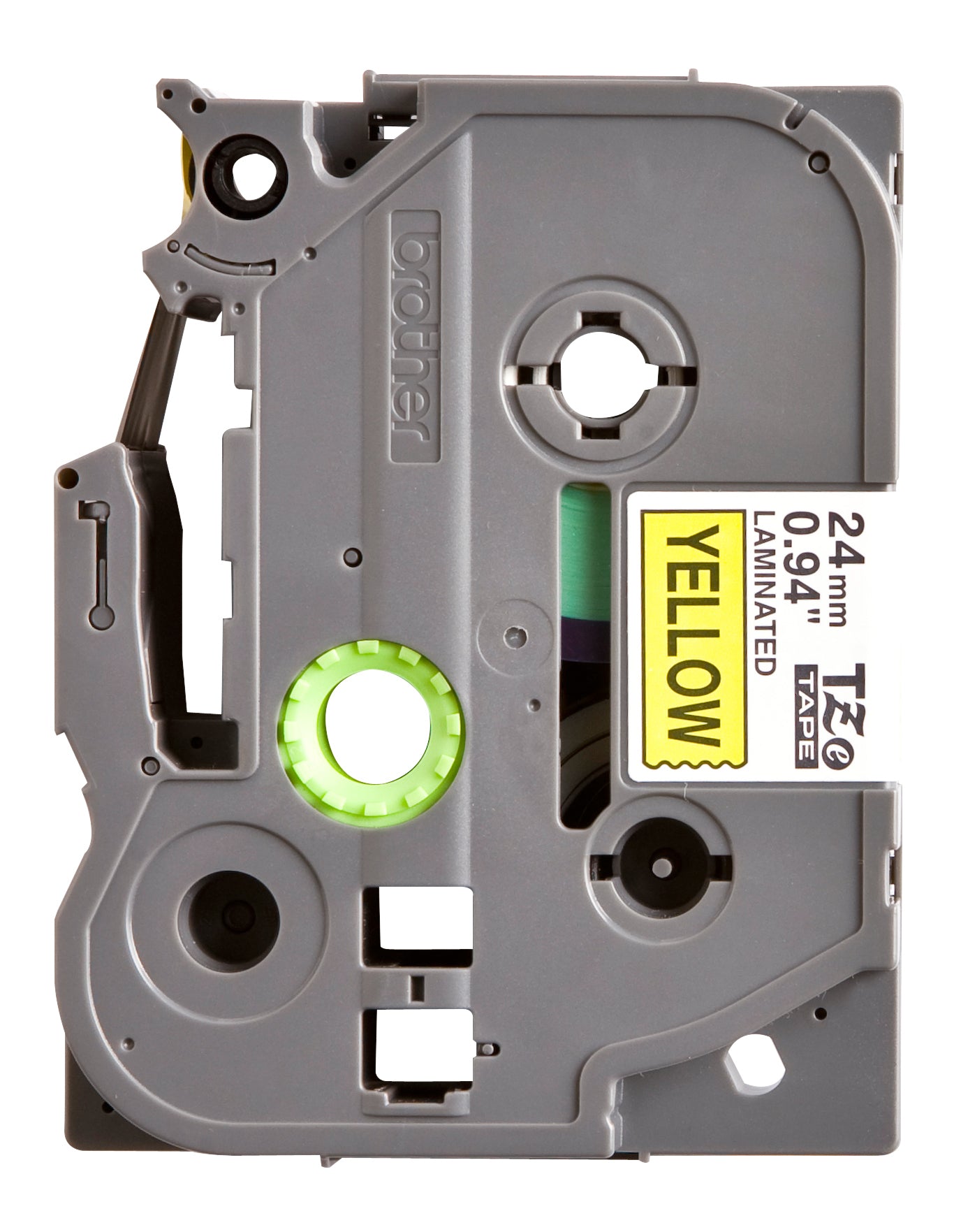 Brother TZE-651 24mm geel/zwart gelamineerde labeltape - 2