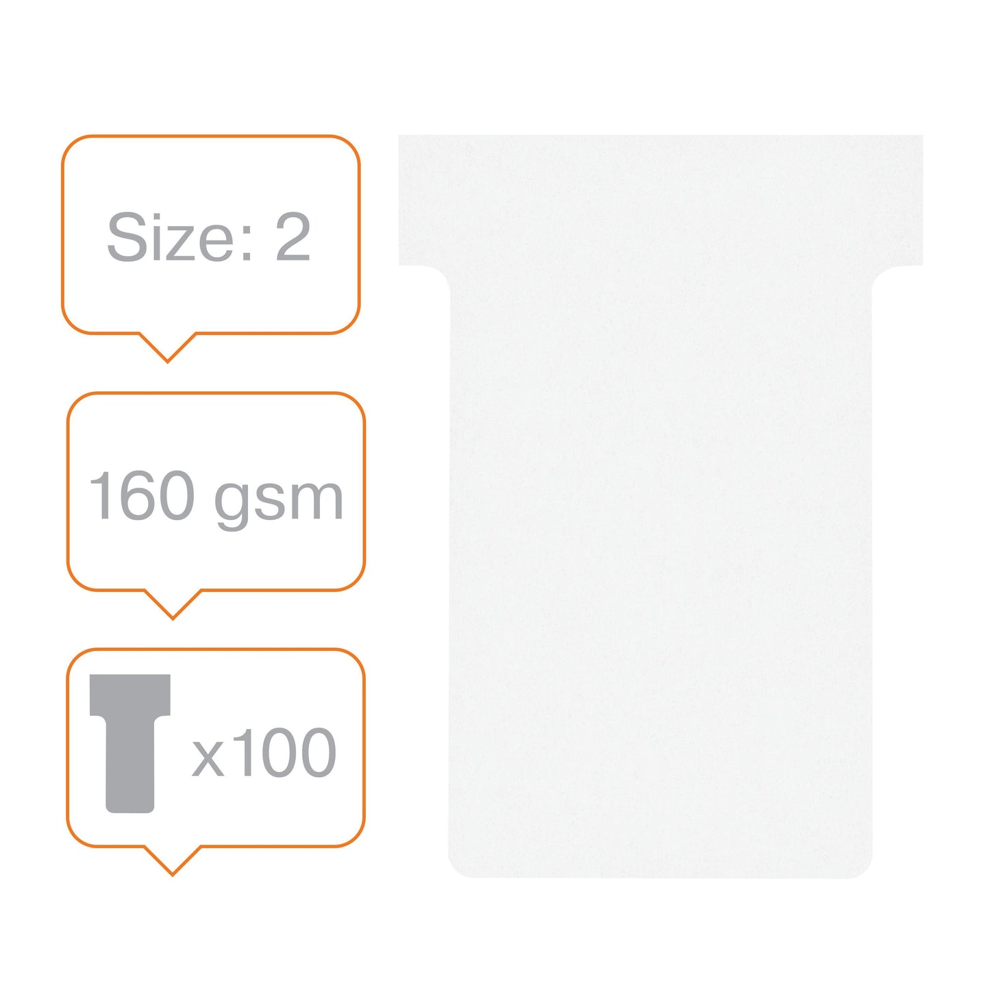 Planbord T-Kaart NOBO 48mm Wit, Pak van 100 stuks - 3