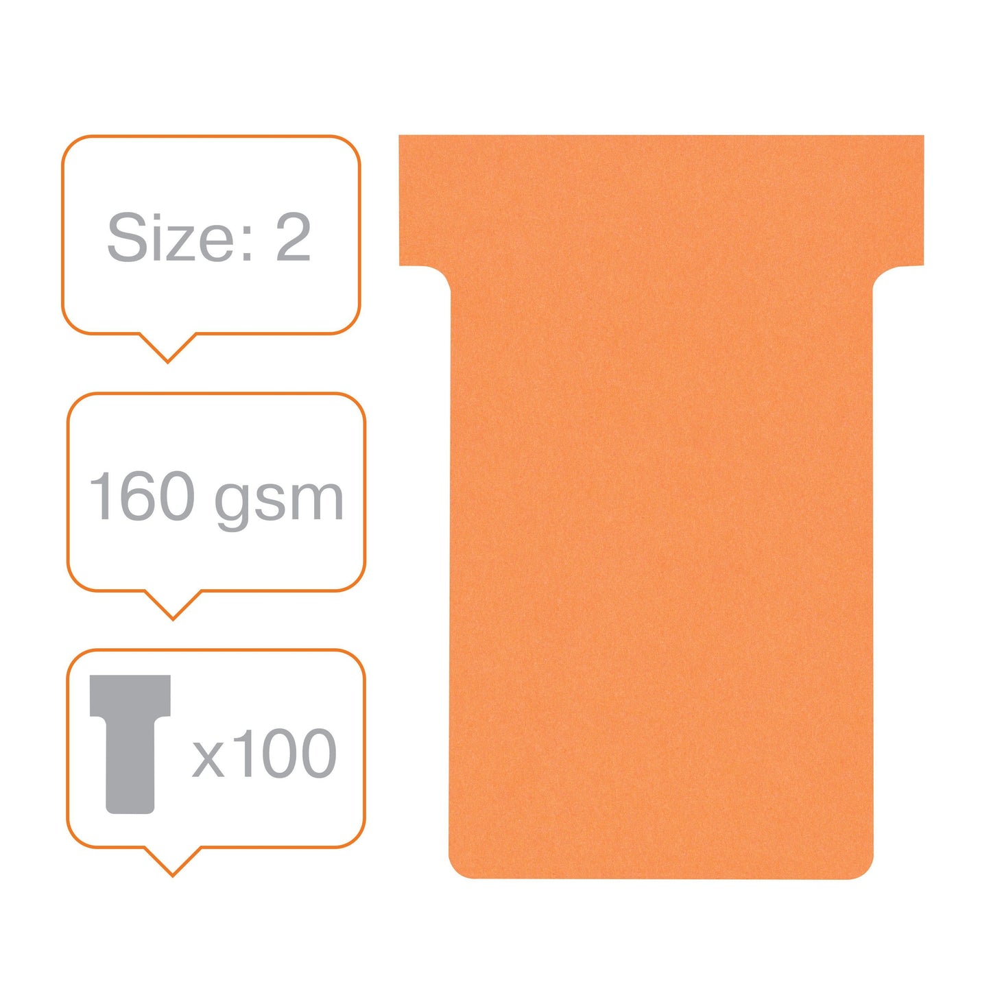 Planbord T-Kaart Nobo Nr 2 48mm Oranje, set van 100 stuks - 5
