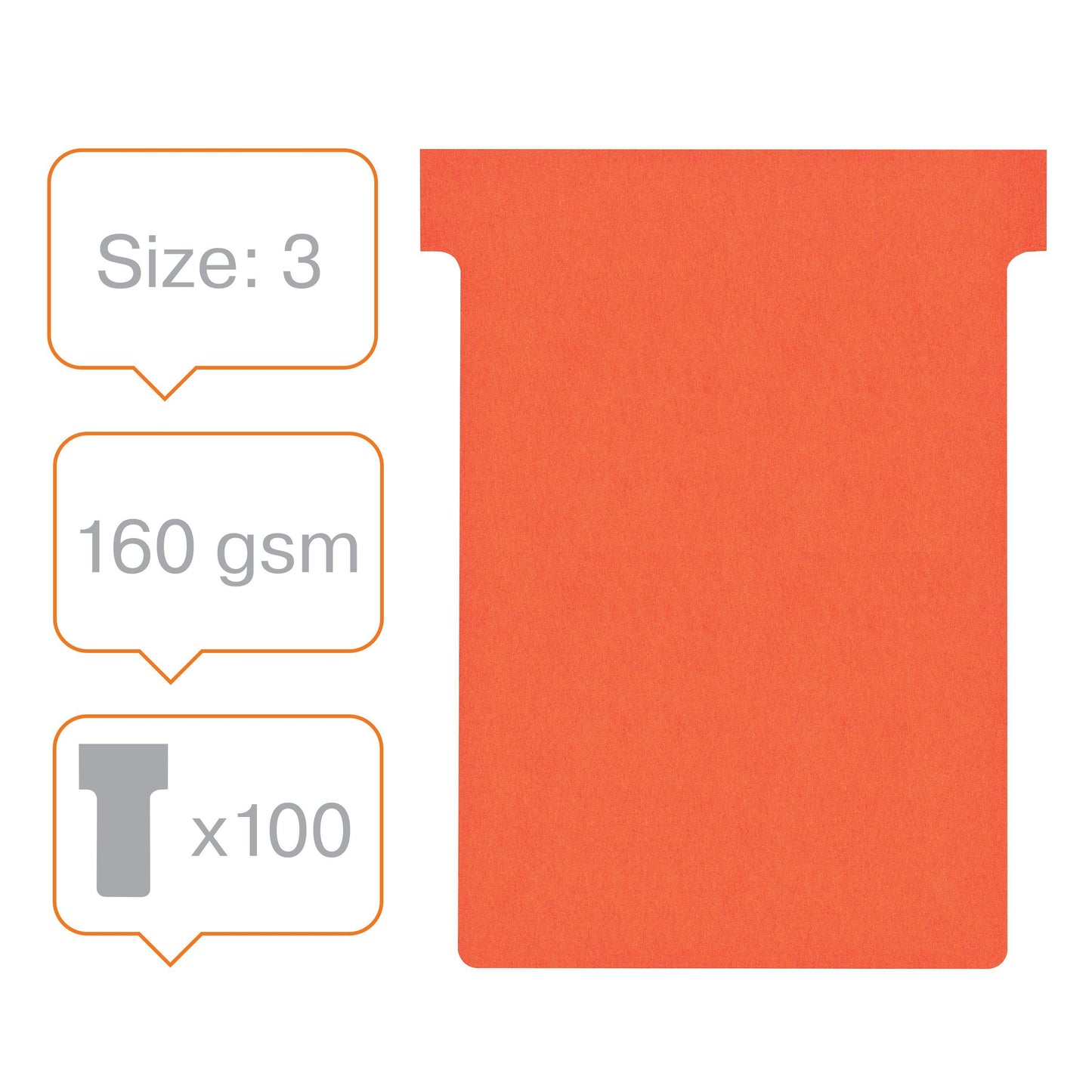 Planbord T-Kaart Nobo Nr 3 Rood, 80mm breed, pak 100 stuks - 3