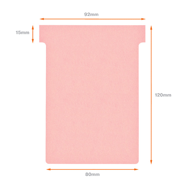 Planbord T-Kaart Nobo Nr 3 80mm Roze, set van 100 stuks - 3