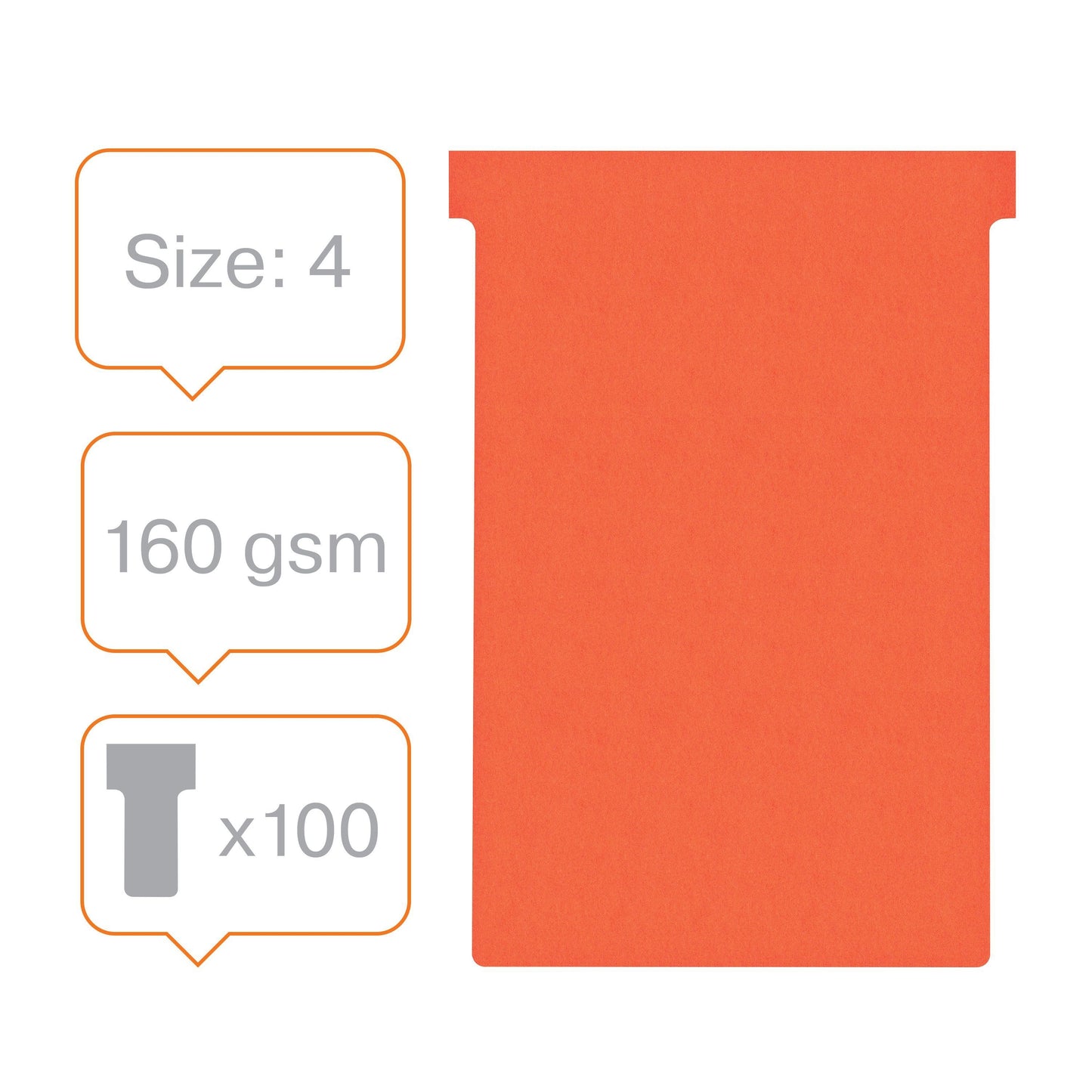 Planbord T-Kaart NOBO 112mm Rood, Pak van 100 stuks - 3