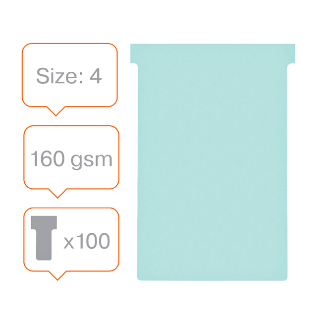 Planbord T-Kaart Nobo Nr 4 112mm Blauw, set van 100 stuks - 2