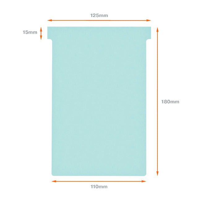 Planbord T-Kaart Nobo Nr 4 112mm Blauw, set van 100 stuks - 3