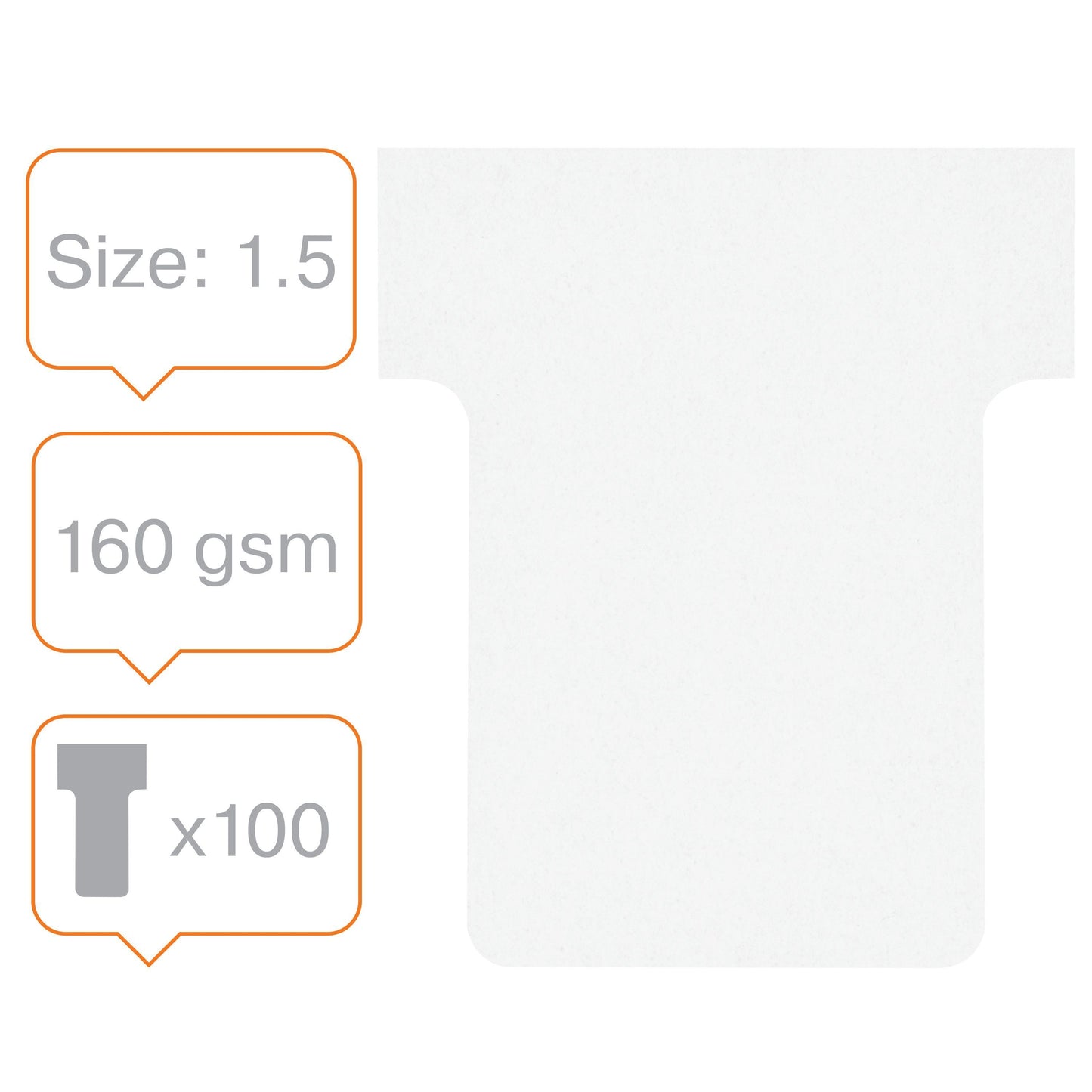 Planbord T-Kaart Nobo Nr 1.5 Wit, 36mm breed, pak 100 stuks - 3