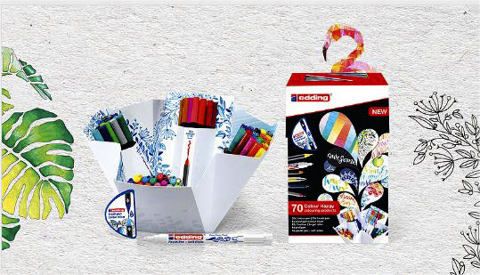 edding Colour Happy Brush Pen set met 70 kleuren voor creatieve projecten
