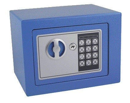 Pavo Elektronische Mini Kluis 230x170x170mm met Noodsleutel, Blauw