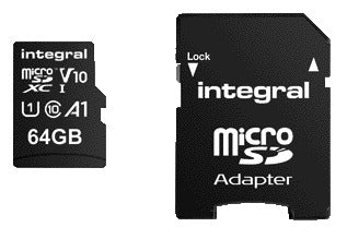 Integral MicroSDXC V10 64GB Geheugenkaart met SD-adapter - 2