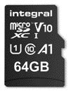 Integral MicroSDXC V10 64GB Geheugenkaart met SD-adapter