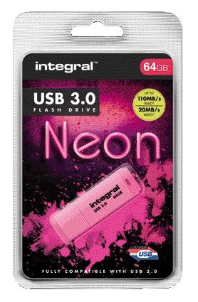 USB-Stick Integral 64GB USB 3.0 Neon Roze - 2