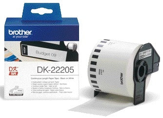 Brother DK-22205 doorlopende labels 62mm x 30,48m wit