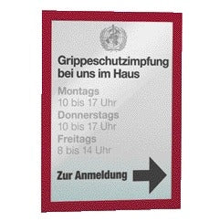 Zelfklevend infokader A4 rood, herpositioneerbaar