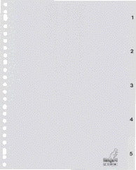 Kangaro G405CM A4 23-Ringen PP Tabbladen, 5 Dlg, Grijs, 120 µm
