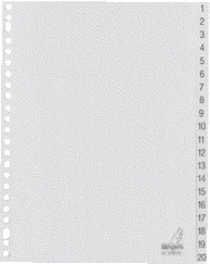 Grote grijze PP-tabbladen G420CM A4 23R, 1-20