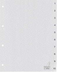 Tabbladen Kangaro G410C A4 4-rings met cijfers en grijze PP kaft