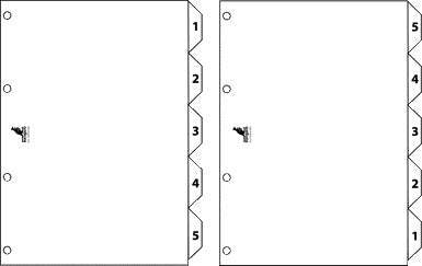 Kangaro PK405C A4 4-rings kartonnen tabbladen 5-delig met cijfers - 2