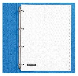 Tabblad Quantore 4-rings polypropyleen ivoorkleur 1-20