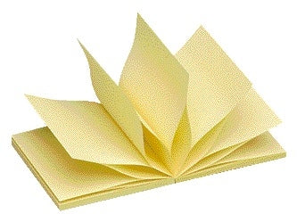 Memoblok Quantore Z-note 76x76mm geel, automatisch ontvouwend
