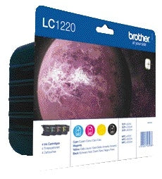 Brother LC-1220VALBP Zwart + 3 kleuren Cartridges
