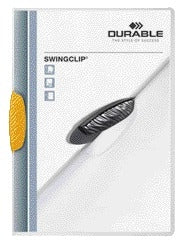 Durable Swingclip Klemmap A4 geel, milieuvriendelijk polypropyleen