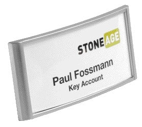 Durable classic magneetbadge 30x65mm, zilvergrijs