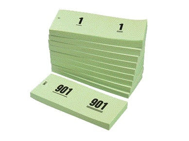 Nummerblok 42x105mm, Nummering 1-1000, Groen, 10 Stuks