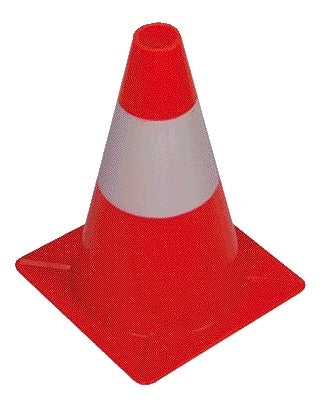 Afbakeningskegel 30cm Rood-Wit van PVC, inkl. ophangmateriaal - 2