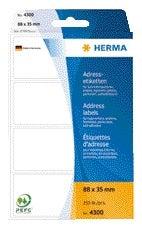 Herma adreslabel 4300, 88x35mm, 250 stuks, zig-zag gevouwen