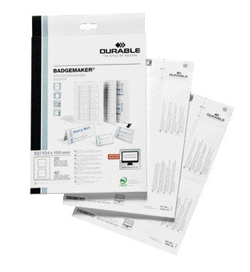 Badgekaarten Durable 1420 voor 8525/8526, 80 stuks A4