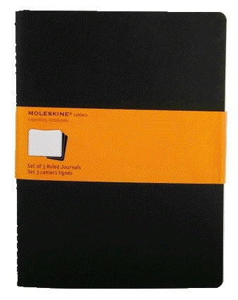 Moleskine A4 linnenlook schrift, 240 pagina's, zwart, 3 stuks