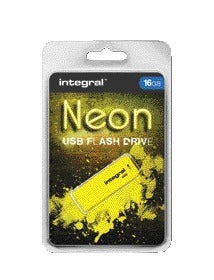 USB-stick Integral 16GB Neon Geel