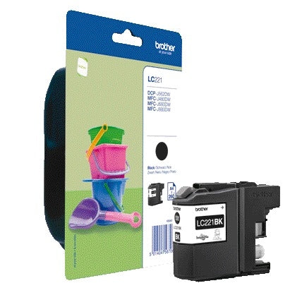 Brother LC-221BK Zwarte inktcartridge voor Brother printers