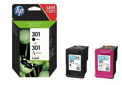 HP N9J72AE 301 Zwart + Kleur Inktcartridge Set