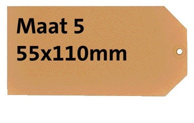 Kartonnen label HF2 NR5 55x110mm met versterkt ophangoog